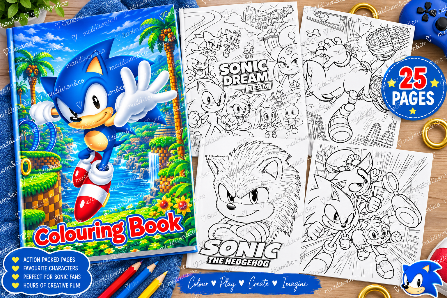 Sonic Colouring Book|Digital Download – Maddison&Co